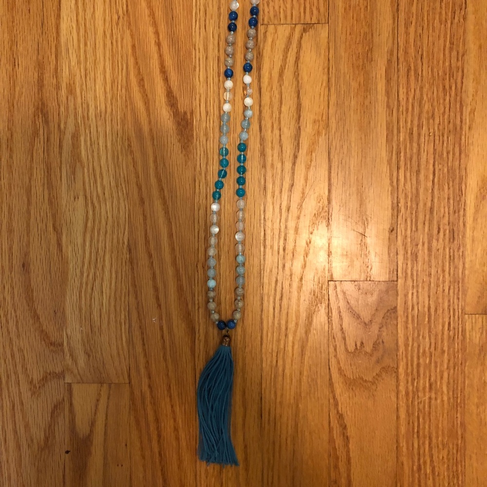 Blue Tassel Necklace